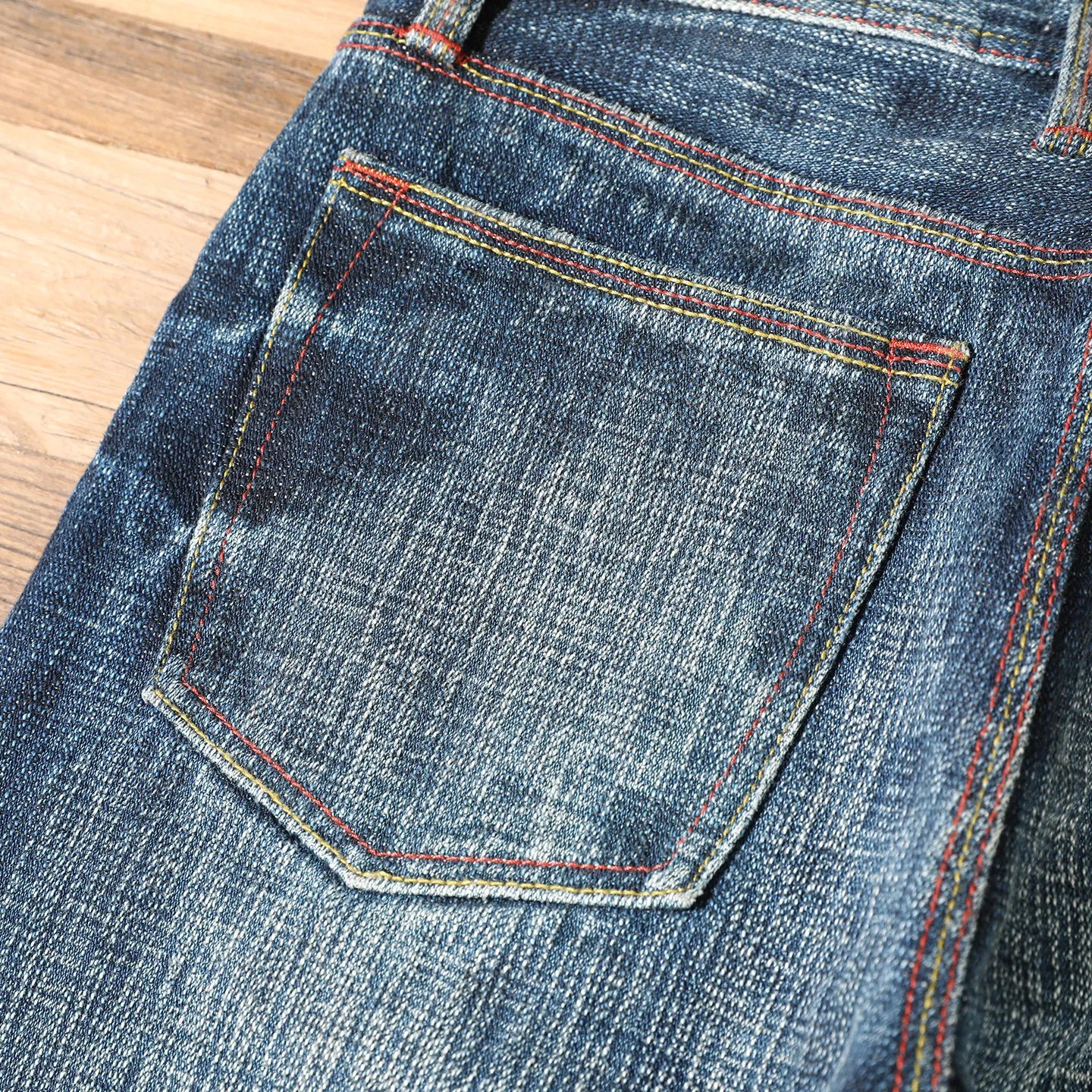 22oz Heavyweight 100% Cotton Washed Men's Selvedge Denim Jeans Taiwan Hand-spun Yarn Plant-dyed Standard Straight Fit Pants 5KM