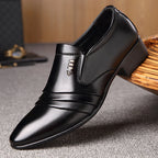 Mens Black Genuine Leather Cap Toe Lace Up Formal Business Office Groom Wedding Daily Wear Dress Shoes British Style Fashion
