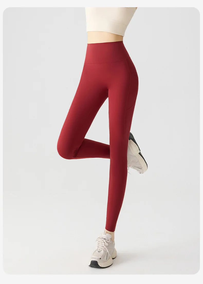 Women's Pockets Yoga Pants Cloud Touch Ice Silk Shark Leggings High Waist Tummy Control Butt Lifting Sports Leggings  Running