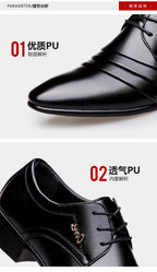 Mens Black Genuine Leather Cap Toe Lace Up Formal Business Office Groom Wedding Daily Wear Dress Shoes British Style Fashion