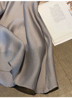 French fashion senior sense half skirt women's summer small A-line silk skirt thin high waist knitted slimming long skirt