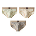 3PCS/Pack 100% Cotton Delicate Jacquard Men's Brief Antibacterial Breathable Crotch Men's Panties Soft Stretch Underwear for Man