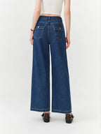 FSLE Women's 2026 Summer New Arrival Raw Indigo Straight Jeans | Lightweight Cool Feeling Slim Fit Versatile Denim Pants Jeans