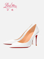 Black Women's Elegant High Heels Red Shiny Bottoms Luxury Brand Women Heels 2025 Trend Pointed Toe Sexy Party Pumps Shoes Women