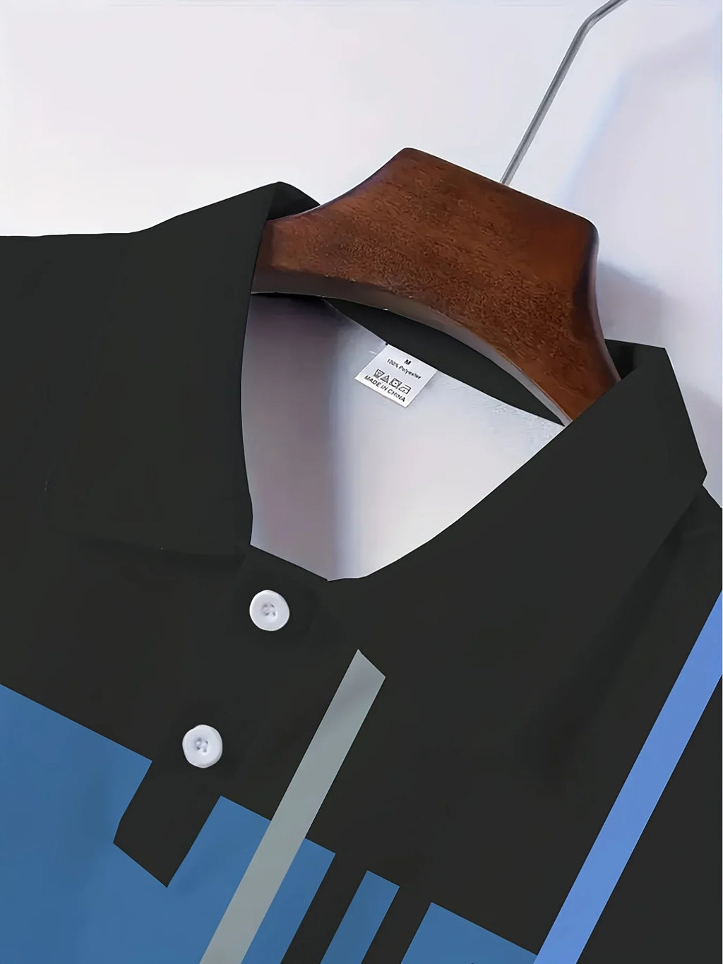 Men Black Blue Gray Geometric Color Block Polo Shirt Lapel Short Sleeve Breathable Casual Summer Golf Daily Tops