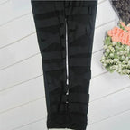Fashion Elastic Black Bandage Pants Femme Punk Rock Trouser Sexy Leggings Mesh Women Leggins Gothic Slim Streetwear Leggings