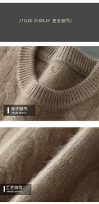 Men's thick cashmere sweater 100% pure cashmere round neck cashmere sweater 2024 new spring and winter knit base shirt