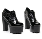 14cm Small Size 32-43 Elegant Patent Leather Mary Janes Chunky Platform Pumps 2025 Spring Block High Heels Shoes for Model Dress