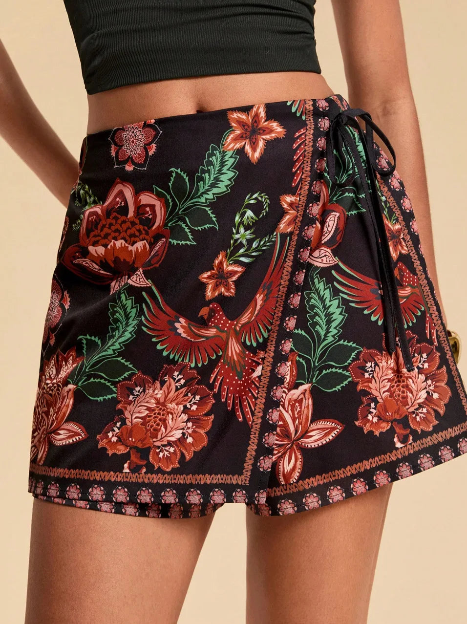 Women's Fashion Minimalist Shorts Tropical Vacation Elegant Casual Printed High Waist Shorts Spring Summer Beach Daily Pants