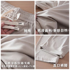 2025 Summer New Style Lightweight Breathable Smooth and Loose Straight Sweatpants Draped and Elastic Home Men's Casual Pants