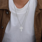 Cross Pendant Necklaces for Men Boys,Waterproof Stainless Steel Necklace,Christian Religious Faith Prayer Jewelry Gift