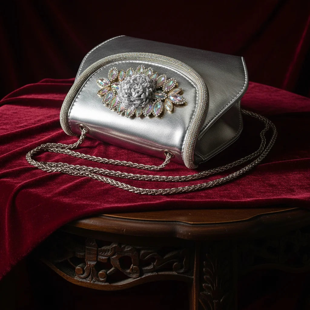 2026 Women's Elegant Green Wedge Heel Shoe and Matching Bag Set with Rhinestone Accents – Stylish Square Toe Design for Parties