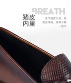New 2025 Summer Men Genuine Leather Formal Business Loafers Slip On Retro Breathable Men Leather Moccasins Shoes