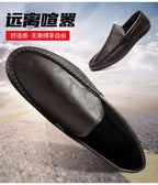 In 2025, the new men's casual soybean shoes are fashionable and versatile, and men's work shoes is black and brown  size 39-46.
