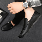 In 2025, the new men's casual soybean shoes are fashionable and versatile, and men's work shoes is black and brown  size 39-46.