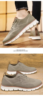 New men's large-sized casual shoes - Fly-Weave mesh breathable sports shoes, lightweight and slip-resistant men's shoes