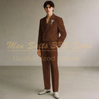 Cropped Men's Suits Formal Wedding Groomsmen 2 Piece Jacket Pants Sets Fashion Male Clothing High Quality Male Clothing Costume