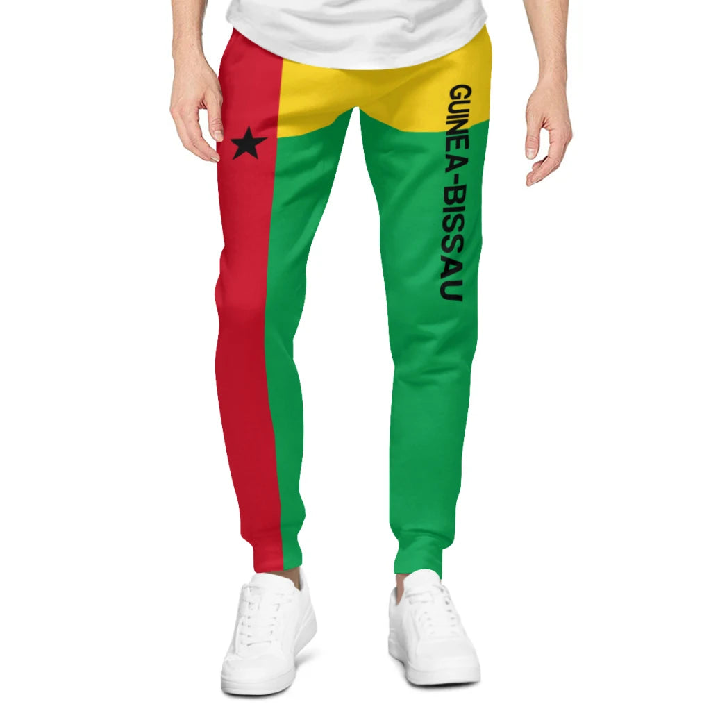 Mens Sweatpants Guinea-Bissau Flag Pants with Pockets Joggers Soccer Football Multifunction Sports Sweat With Drawstring