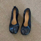 Elegant Thick High Heel Tabi Shoes Women Summer 2026 Comfort Pu Leather Designer Split Toe Pumps French Retro Sandals for Women
