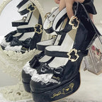 Original Design Lolita High Heeled Shoes Women Round Head Thick Sole Cute Shoes Female Versatile Elegant Mary Jane Pumps