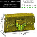 2026 INS Italian Design Olive Green Rhinestone Pointed-Toe Women's High Heels & Matching Bag Set - Ideal for Parties & Weddings