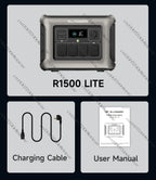 LiFePO4 Portable Power Station 1440Wh 1500W, 10-Year Lifespan Solar Generator w/ Pure Sine Wave AC for Home Backup RV Camping
