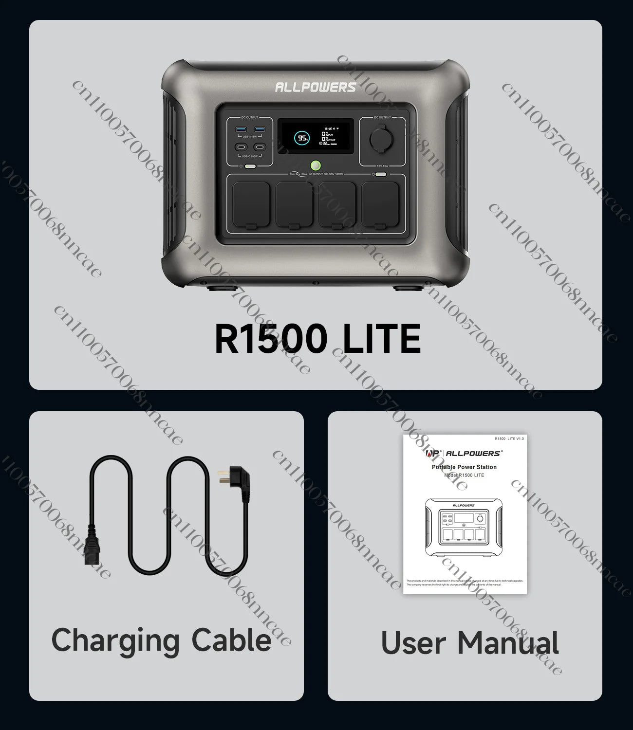 LiFePO4 Portable Power Station 1440Wh 1500W, 10-Year Lifespan Solar Generator w/ Pure Sine Wave AC for Home Backup RV Camping