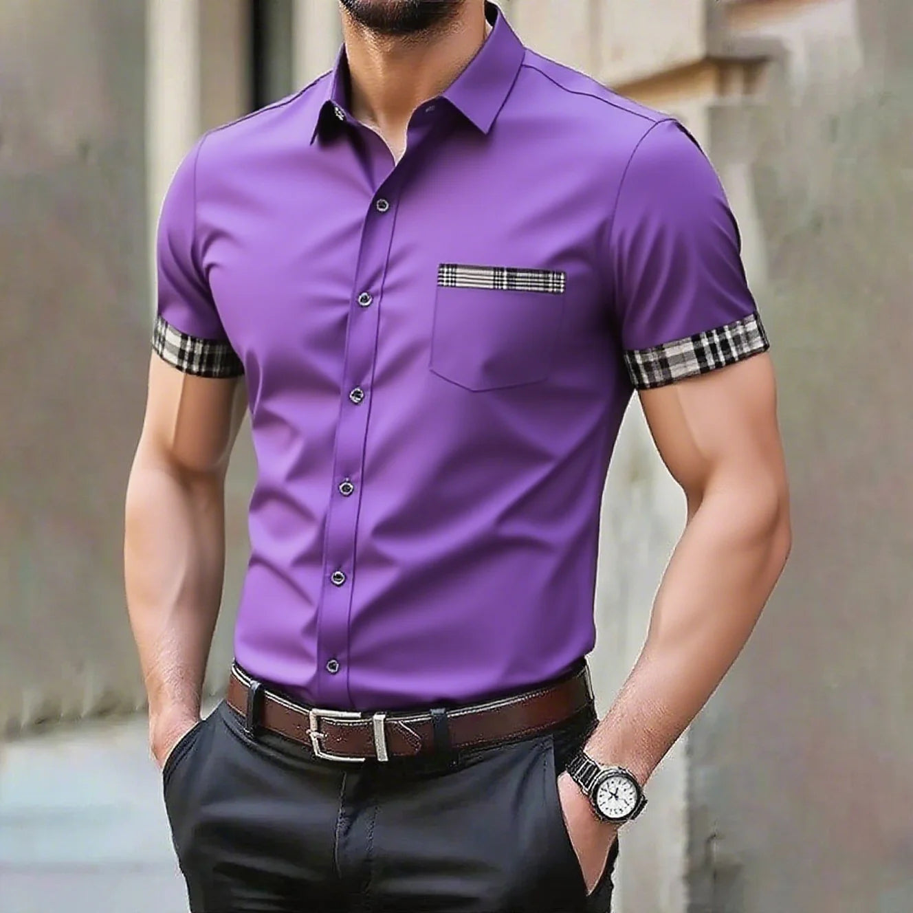 10 colors men's solid color casual shirt wedding outdoor comfortable short-sleeved shirt large size xs-5xl fast shipping