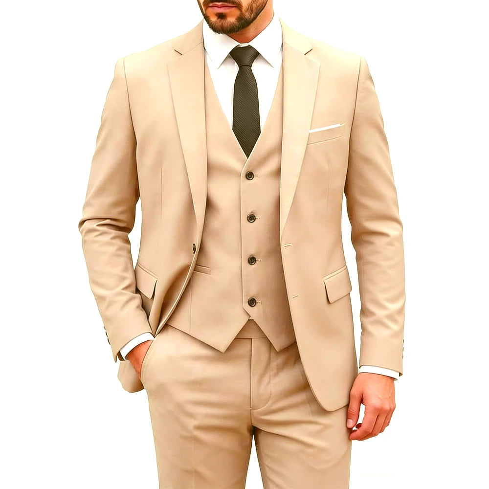 Men Suits For Wedding 3 Pieces 2 Set Elegant Slim Fit Jackets Pants Blazers Formal Outfit Fashion Business Classic 2026 Costume