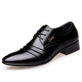 Mens Black Genuine Leather Cap Toe Lace Up Formal Business Office Groom Wedding Daily Wear Dress Shoes British Style Fashion