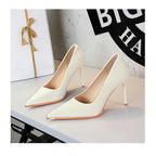 Banquet Fashion Metal Toe High Heels Women's Pointed Toe Shallow Mouth Thin Heels Women's Shoes Temperament Single Shoes