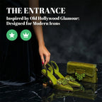 2026 INS Italian Design Olive Green Rhinestone Pointed-Toe Women's High Heels & Matching Bag Set - Ideal for Parties & Weddings
