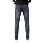 2026 Summer Thin Men's Elastic Cotton Jeans Fashion Blue Comfortable Business Straight Casual Pants Brand Male Clothes Trousers