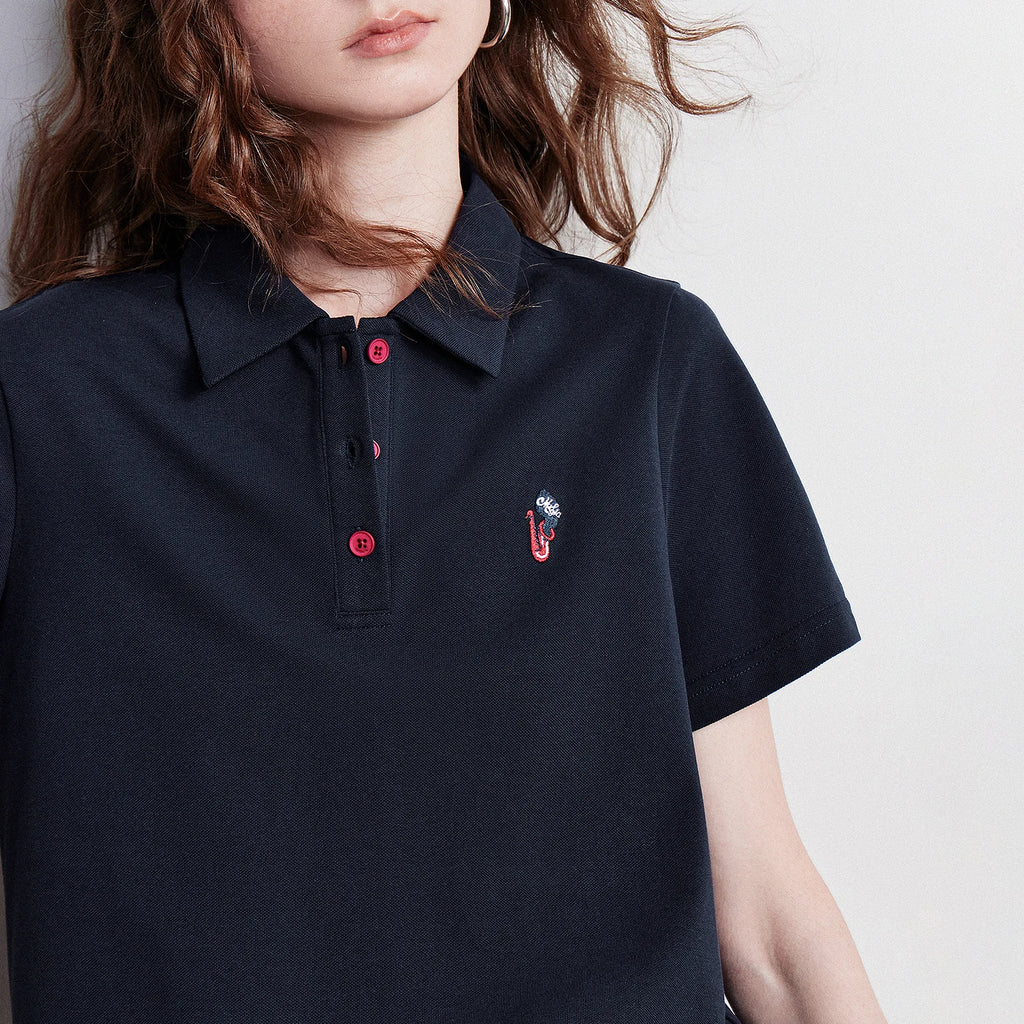 TOYOUTH Women Polo Shirt 2026 Summer New Breathable Short Sleeve Versatile Pullover Tops