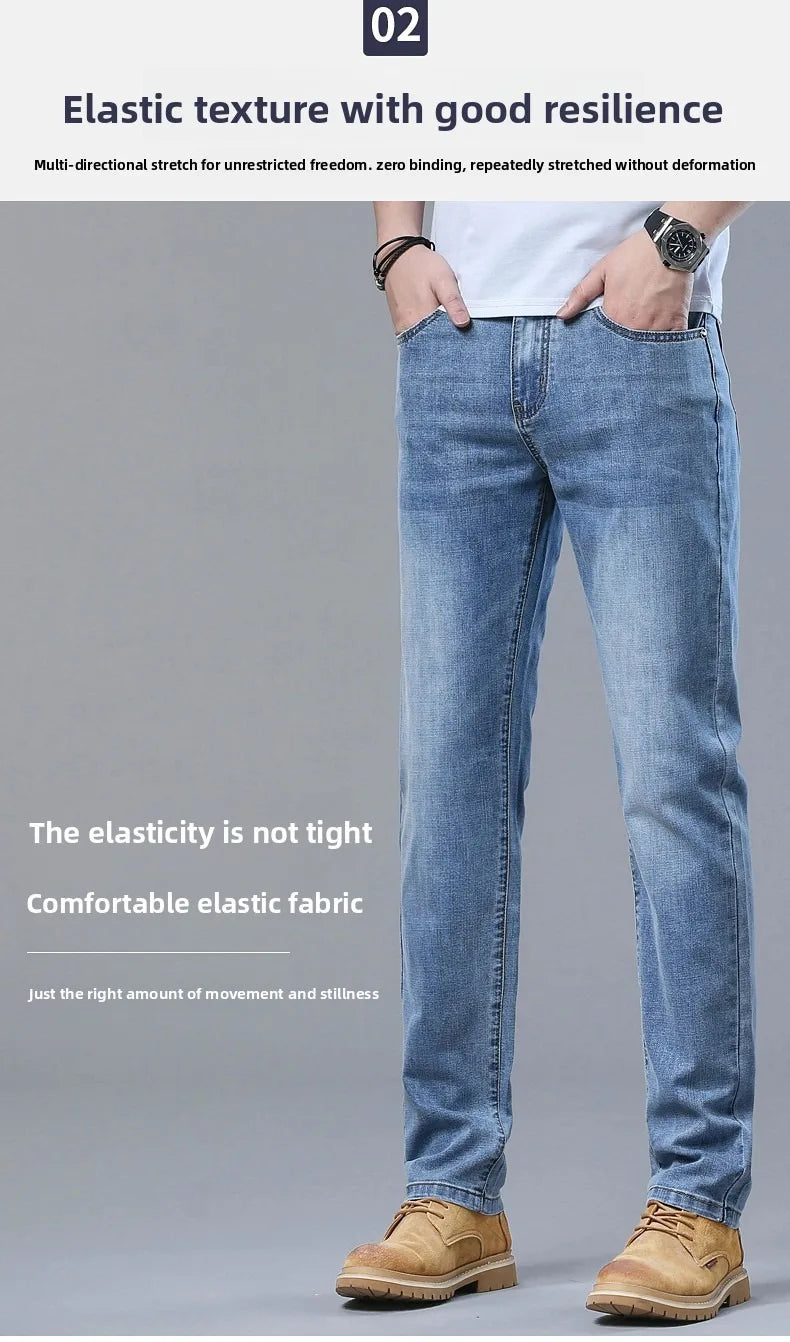 2026 Brand Best Price Comfort Straight Denim Pants Men's Jeans Business Casual Elastic Male High Quality Trousers