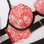 Tornova 2-piece Sexy Lingerie Set G-string Transparent Underwear Lolita Romantic Lingeries Set Sexy Bra Panties Sets Lingerie