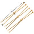 3pcs/lot 304 Stainless Steel Adjustable Slider Chains with Ball Ends for DIY Bracelet Pendants Jewelry Making Extender Chain