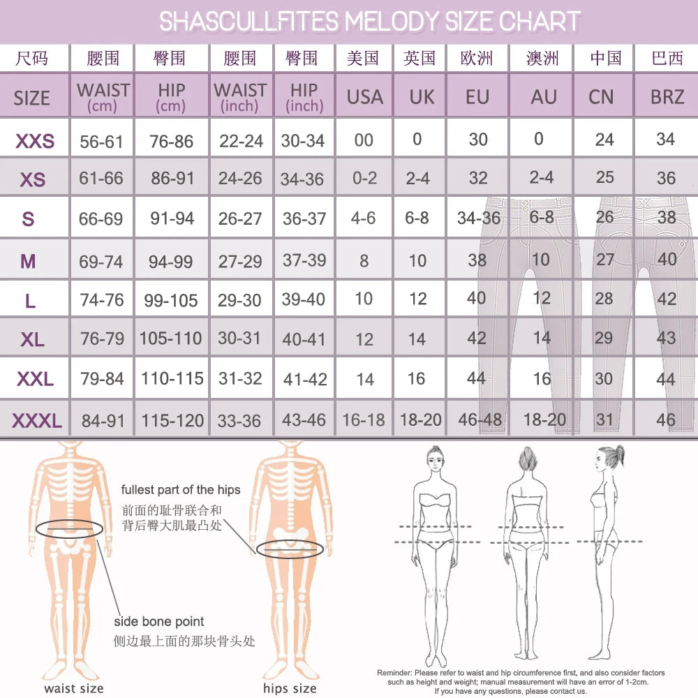 Shascullfites Melody High Waisted Compression Leggings Women Fitness Best Workout Scrunch Bum Lifted Legging Push-Up Leggins
