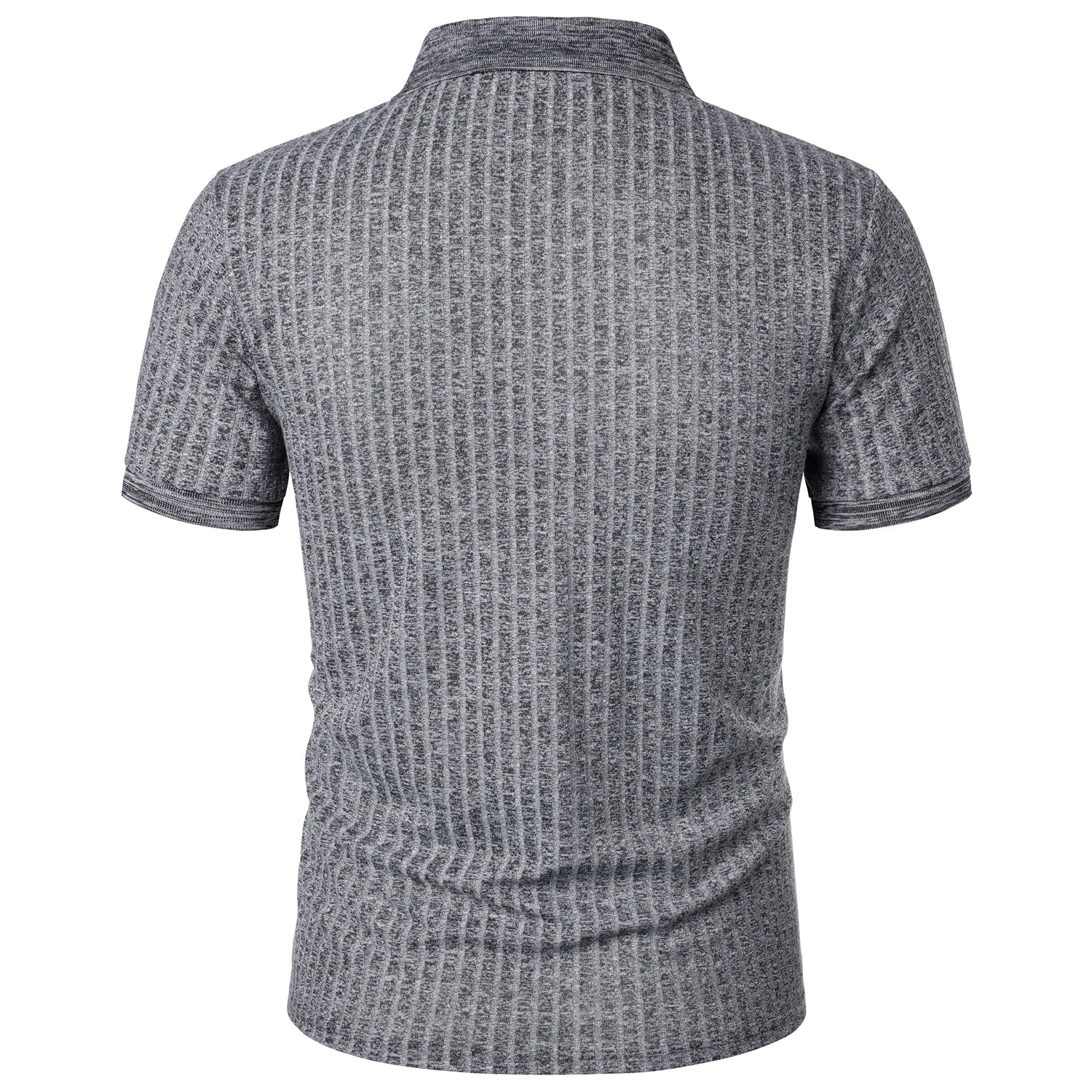 Men's running sports fitness wear summer high stretch vertical short-sleeved POLO shirt slim knit base shirt