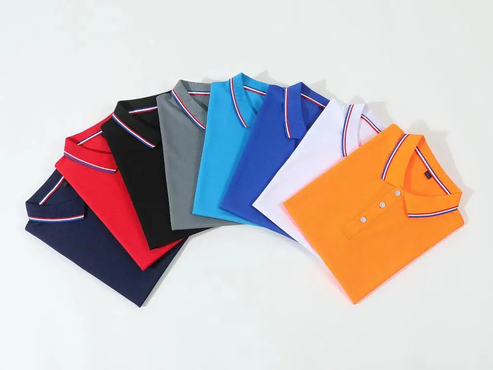 Men Fashion Breathable Minimal Print Polo Shirts Color Striped Collar Short Sleeve Tops Trendy Versatile Daily Office Casual Tee