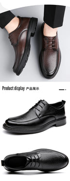 2026 Summer Hollow Out Breathable Deodorant Genuine Leather Business Dress Shoes British Style High-end Formal Shoes Hot Sale