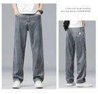 2026 New Summer Ultra-thin Lyocell Men's Jeans Drape Soft Fabric Loose Straight Casual Denim Pant Elastic Ice Silk Male Trousers