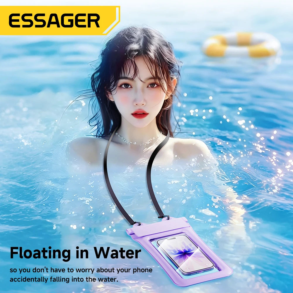 Essager Waterproof Phone Case Swimming Bag IPX8 Floating Bag Protect Pouch Cover For Phone Water Sports For iPhone Huawei Xiaomi