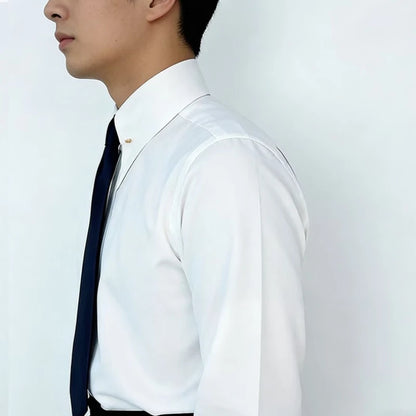 Men's Empire Neck French Cufflink Shirt Slim Fit Business Dress Assorted Cufflinks Lead Needle Large Tip Neck Men's White Shirt