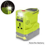200W Portable Power Station Power Generator For Ryobi 18V Lithium Battery Portable Power Inverter With Dual USB 280LM LED Light