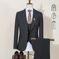 ST Cassy High-End Brand Formal Business Men's Suits Single Breasted Solid Color Slim Fit Suit Wedding Three-Piece