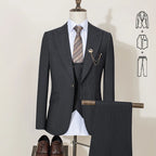 ST Cassy High-End Brand Formal Business Men's Suits Single Breasted Solid Color Slim Fit Suit Wedding Three-Piece