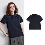 TOYOUTH Women Polo Shirt 2026 Summer New Breathable Short Sleeve Versatile Pullover Tops