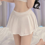 NEWJOINFUN Korean Japan Girls Style Fashion Pleated Mini Skirts XL High Waist Black White A Line Short Skirt for Women Christmas