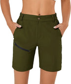 Women's Hiking Cargo Shorts Quick Dry Nylon Shorts Summer Travel Active Golf Shorts with 6 Pockets Water Resistant